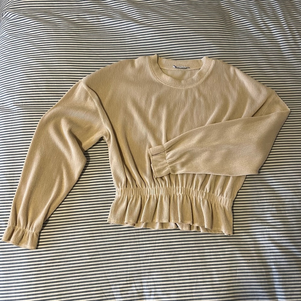 Zara Peplum Top Knot Long Sleeve